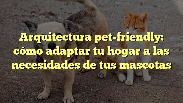 Arquitectura pet-friendly: cómo adaptar tu hogar a las necesidades de tus mascotas