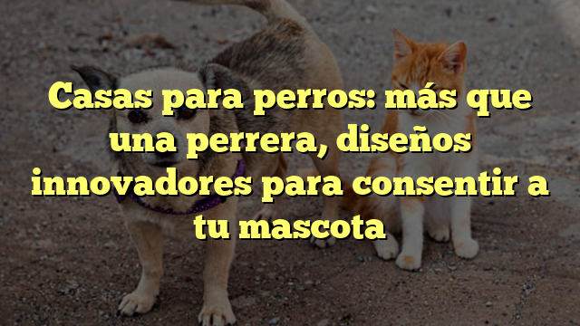 Casas para perros: más que una perrera, diseños innovadores para consentir a tu mascota