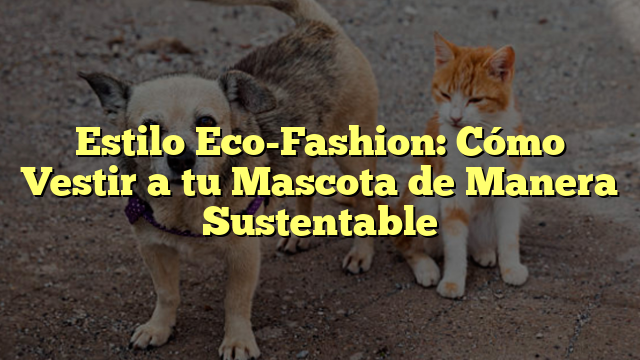 Estilo Eco-Fashion: Cómo Vestir a tu Mascota de Manera Sustentable