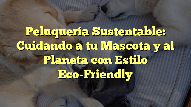 Peluquería Sustentable: Cuidando a tu Mascota y al Planeta con Estilo Eco-Friendly