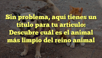 Sin problema, aquí tienes un título para tu artículo: Descubre cuál es el animal más limpio del reino animal