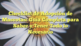 Checklist de Adopción de Mascotas: Guía Completa para Saber y Tener Todo lo Necesario